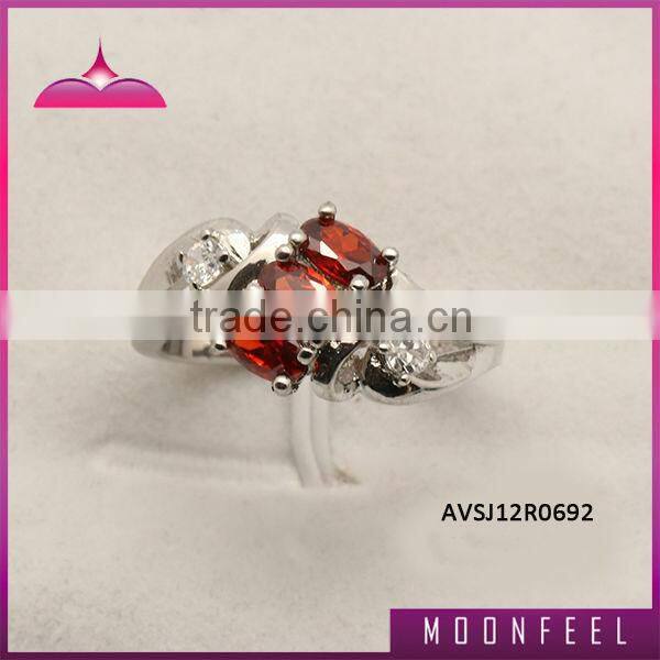 AVSJ12R0692-red 925 silver china c.z. rings
