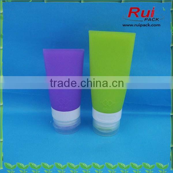 Travel silicone lotion bottle with flip top cap,silicone hand sanitizer bottle
