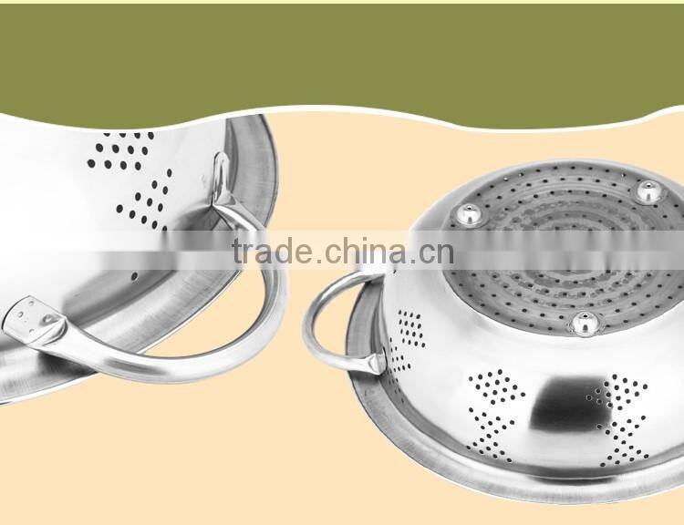 2016 hot kitchenware vegetable strainer basket/ stainless Drain basin/ Fruit Rice Colander
