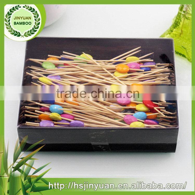 2016 unique style best quality decorative fruit bamboo food picks
