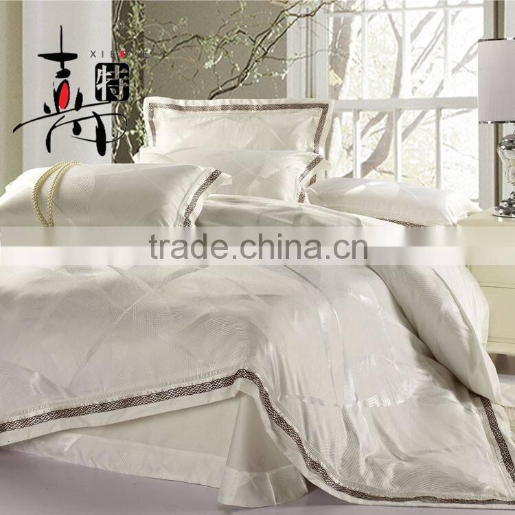 4 Pcs Luxury hadmade embroider jacquard tencel bedding set bed sheet