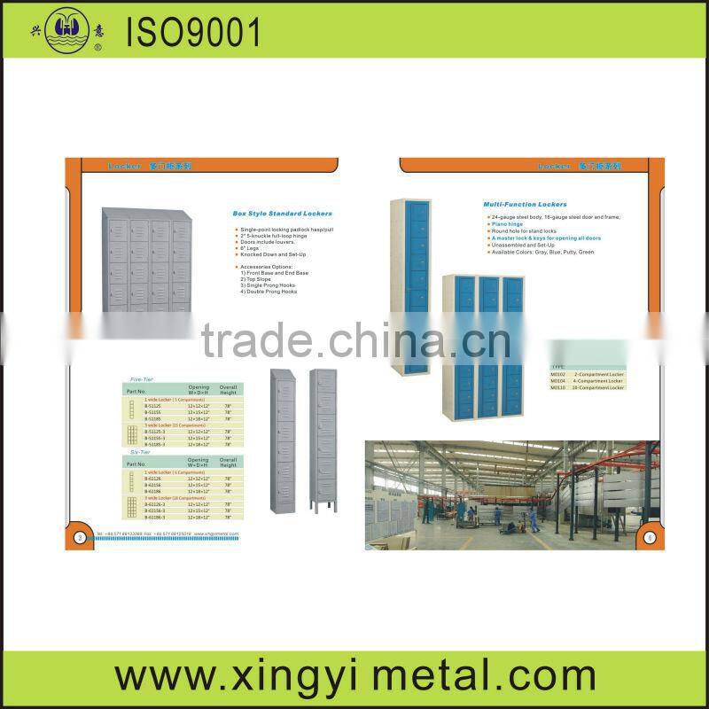 blue metallic sloped locker