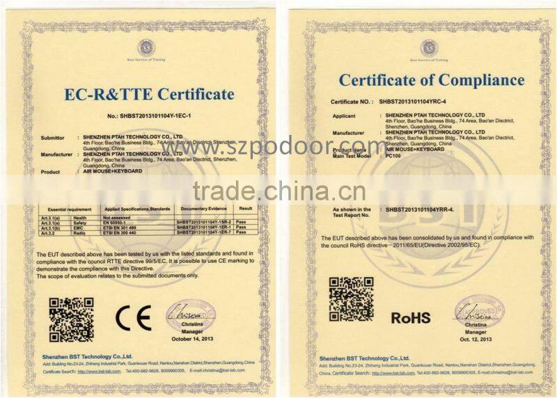 Podoor PC100 2.4GHz Air mouse Wireless Keyboard for Android Mini PC TV BOX Support Windows, Mac OS