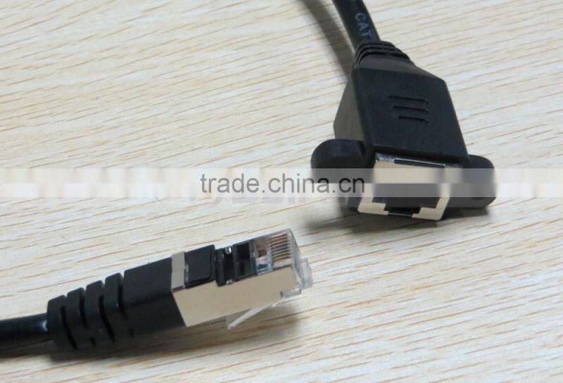 30cm/1M RJ45 Male to Female Screw Panel Mount Ethernet LAN Network Extension Cable