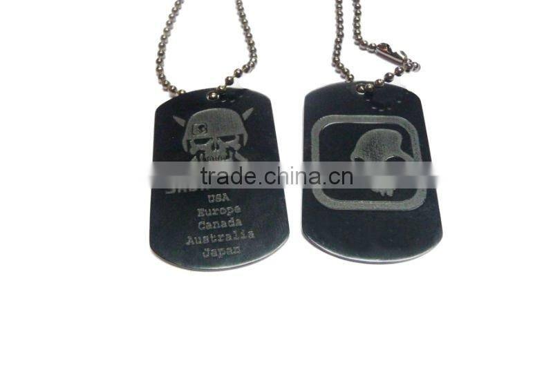 Metal laser engraved logo dog tag necklaces for promotion gifts