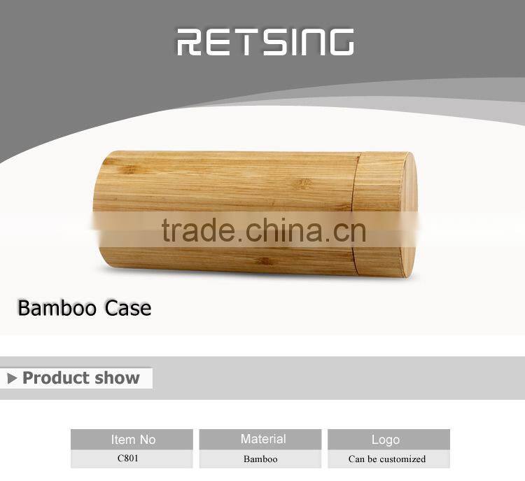High quality tube wood glasses case,Bamboo wood color personalized glasses case
