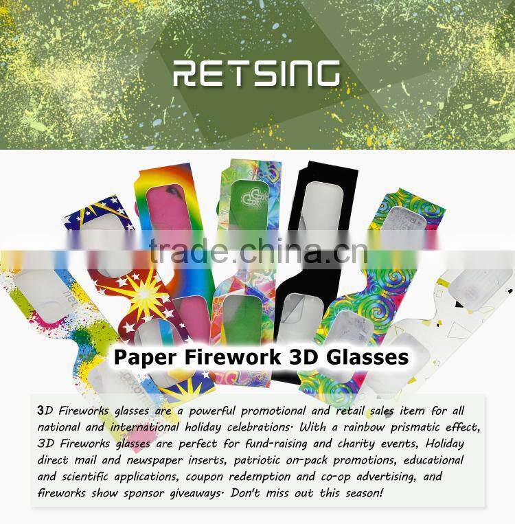 Paper fireworks diffraction glasses used for festival and party for fun