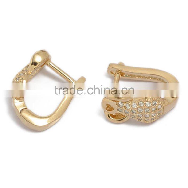 Earring, Fashion Gold Jewelry Square Crystal Zircon Setting Brass Earring, Earring Jewelry Wholesale P9382