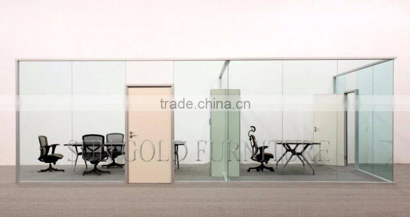 Wholesale Bank Hotel Office Black Frame Glass Panel Partition Wall (SZ-WS578)