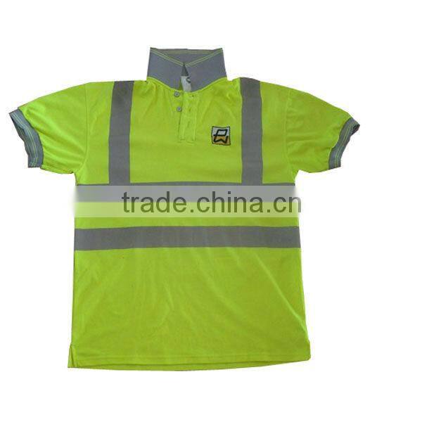 100% Polyester Hi- vis Green Safety Vest Working Uniform