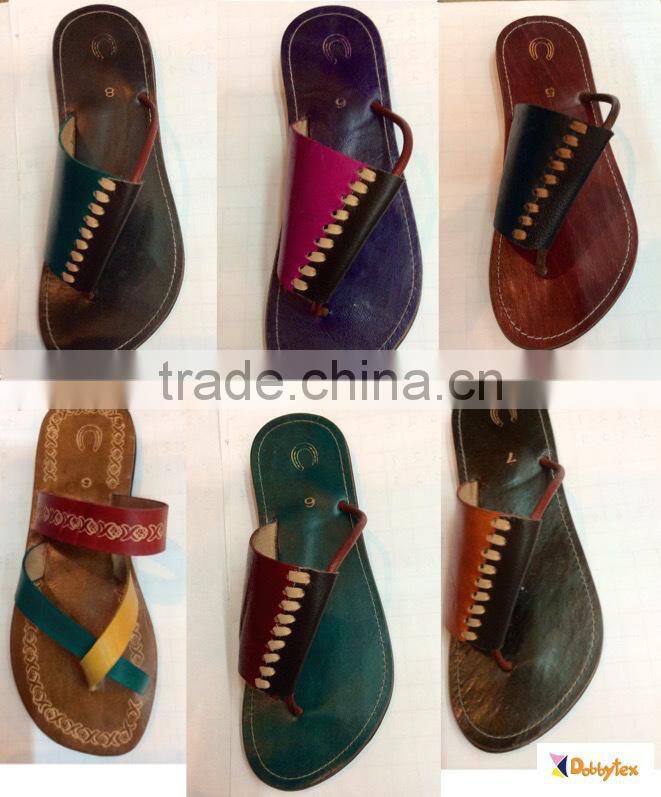 Dobbytex 1013 Green carved Handmade African Men Leather sandals Hmong/Mien/Miao/Summer