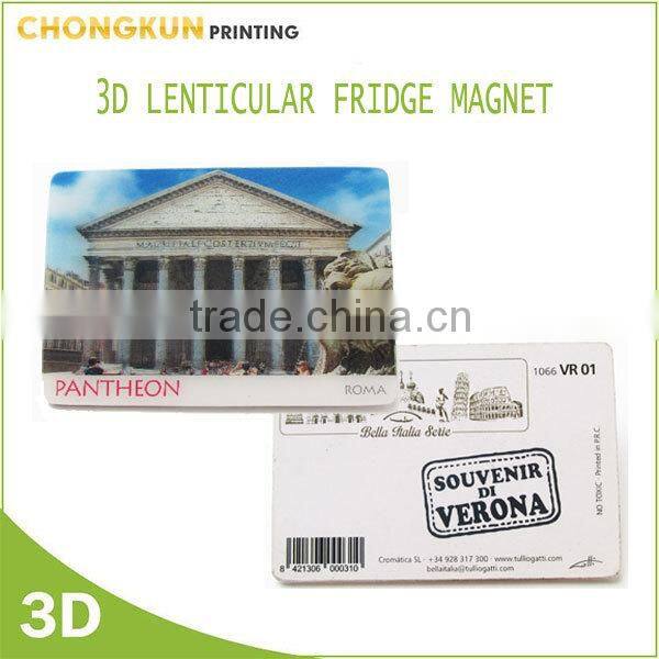 3D lenticular fridge magnet, tourist fridge magnet, souvenir fridge magnet