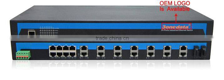 24 ports Managed Industrial Optical Ethernet Switch with 2 Fiber Ports
