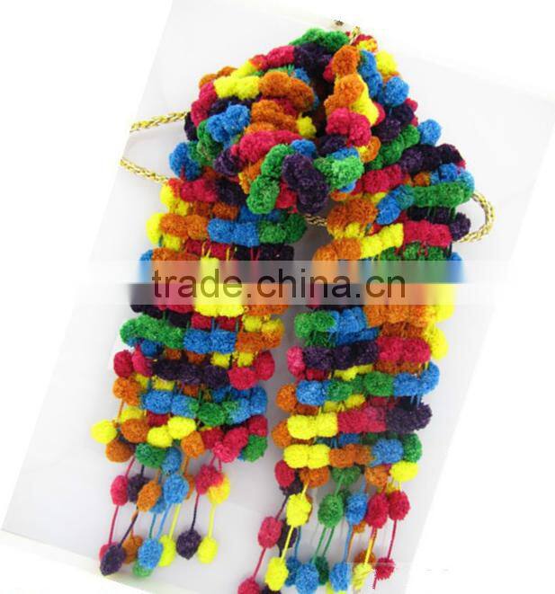 Hat Fashion ladder fancy yarn ball handknitting pom yarn
