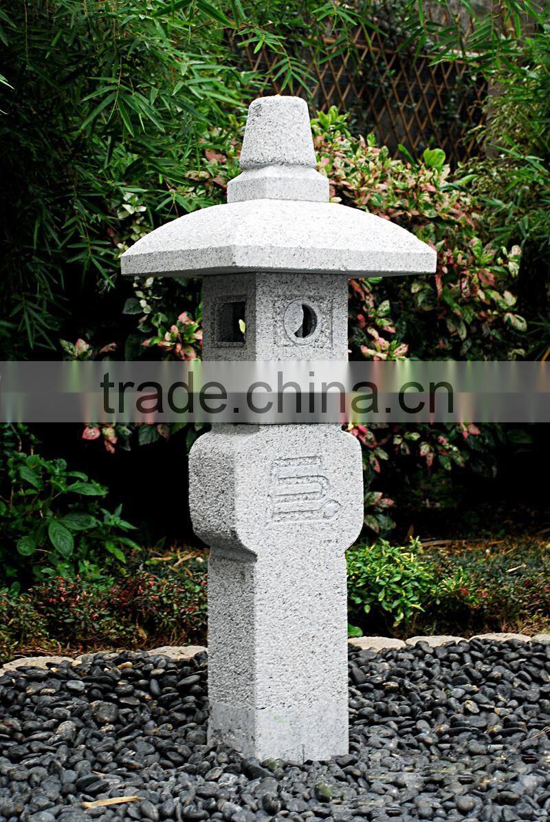 Japanese garden stone pagoda lantern