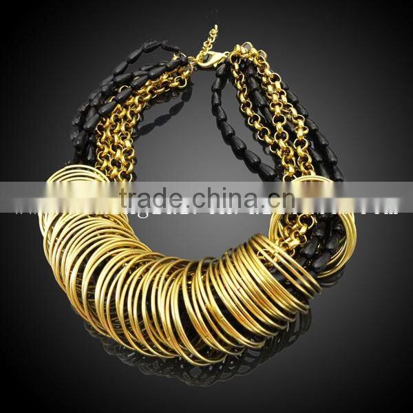 22k fashion gold kundan necklace set with black beads chain