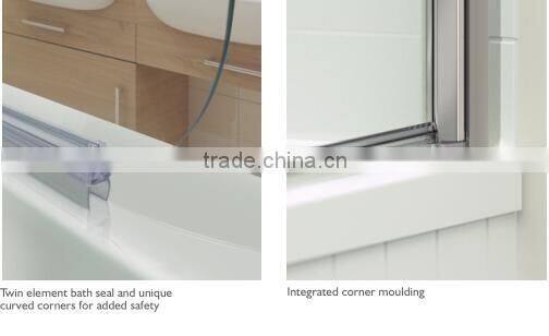 Single panel standard bath screen with towel rail
