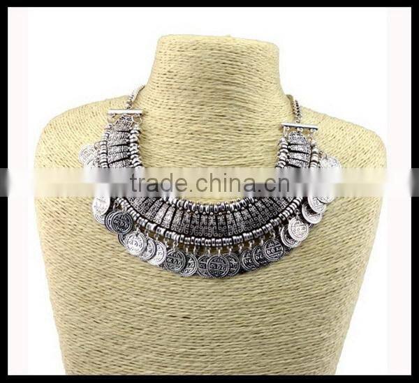 Turkish Indian alloy Boho Necklace coin statement necklace