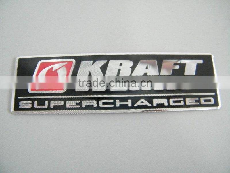 Custom Aluminum sticker custom made car emblems nameplate brushed aluminium badge car emblems