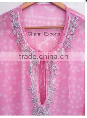 Georgette fabric in a traditional bandhini style Tye Dye shirt sold