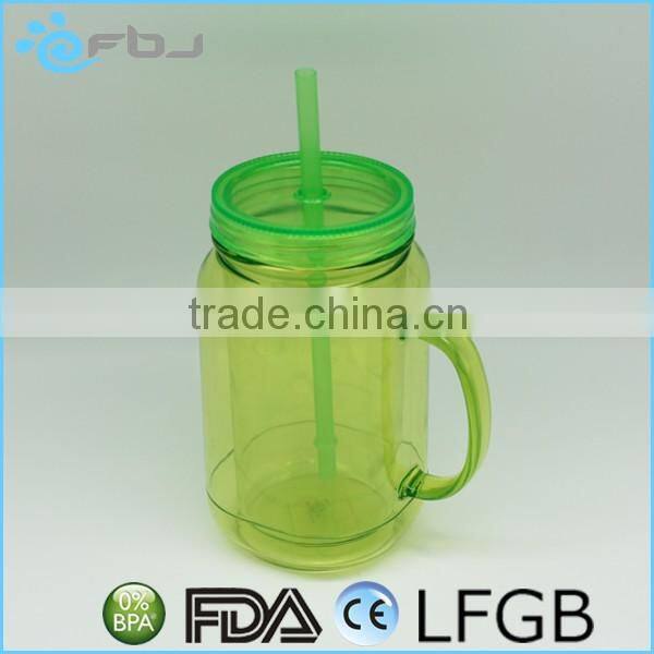 Green Clear Plastic BPA Free Mason Jars