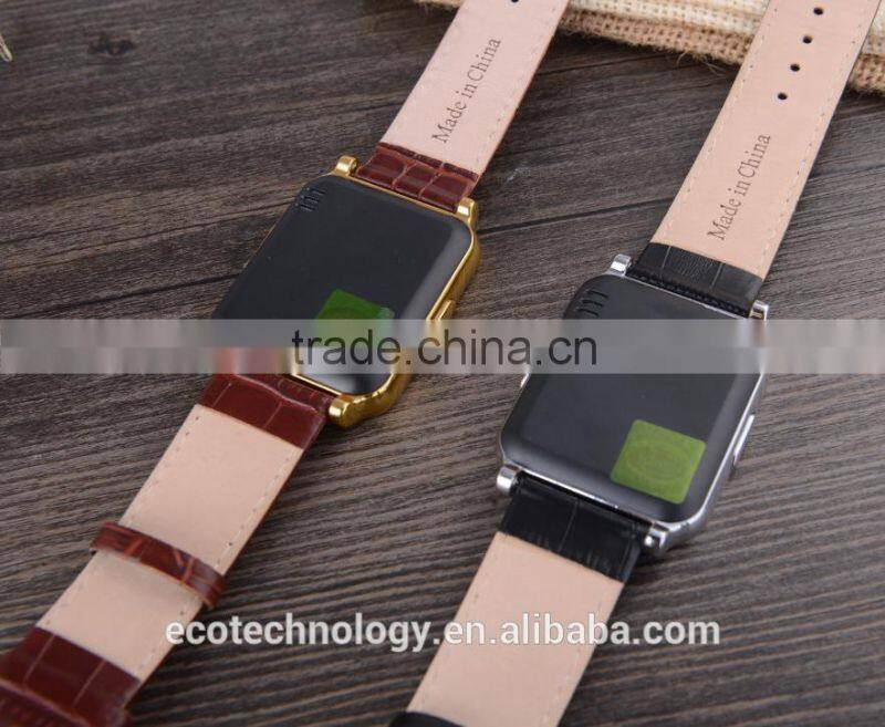 15$ W90 Bluetooth Smart Watch 6260A Men Luxury Leather Business Wristwatch Knight Full View HD