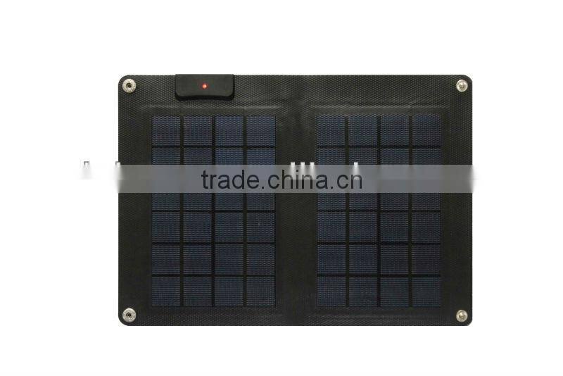 Thin film 10 Watts flexible solar charger, flexible solar panel for mobile phone and tablet