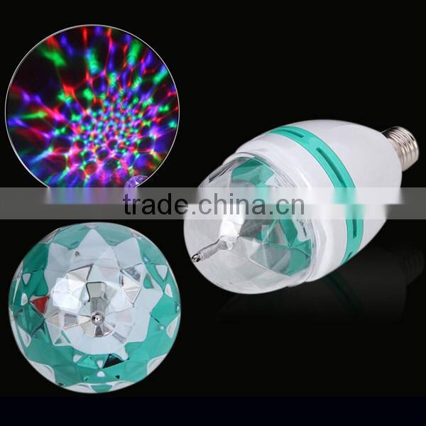 3W Plastic Energy Saving Head Rotating Led Decoration Disco Laser Light Bulb