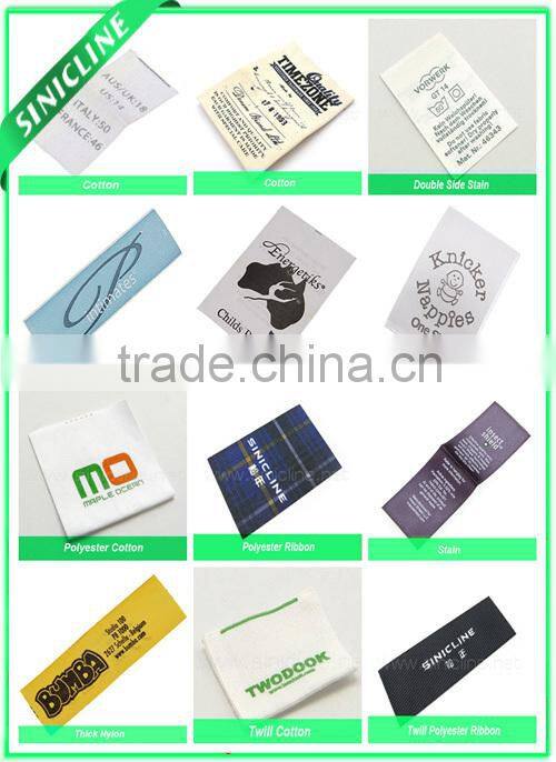 Sinicline Factory Made Folded Brand Printed Label in Fabric
