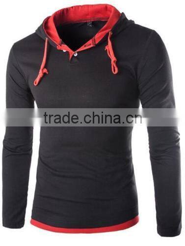 Men's long sleeved T-shirt stitching solid design casual outdoors long sleeved t shirt