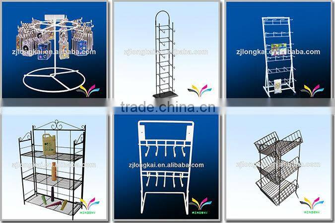 China supplier black metal antique red wine display stand