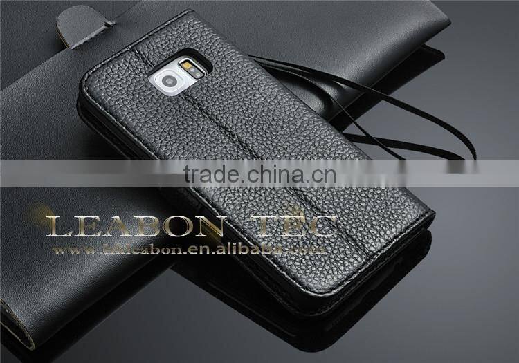 For s6 edge leather case, For Samsung Galaxy S6 edge cowhide genuine leather case, For Galaxy S6 leather Case