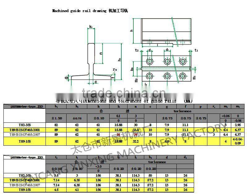 china elevator machined guide rail