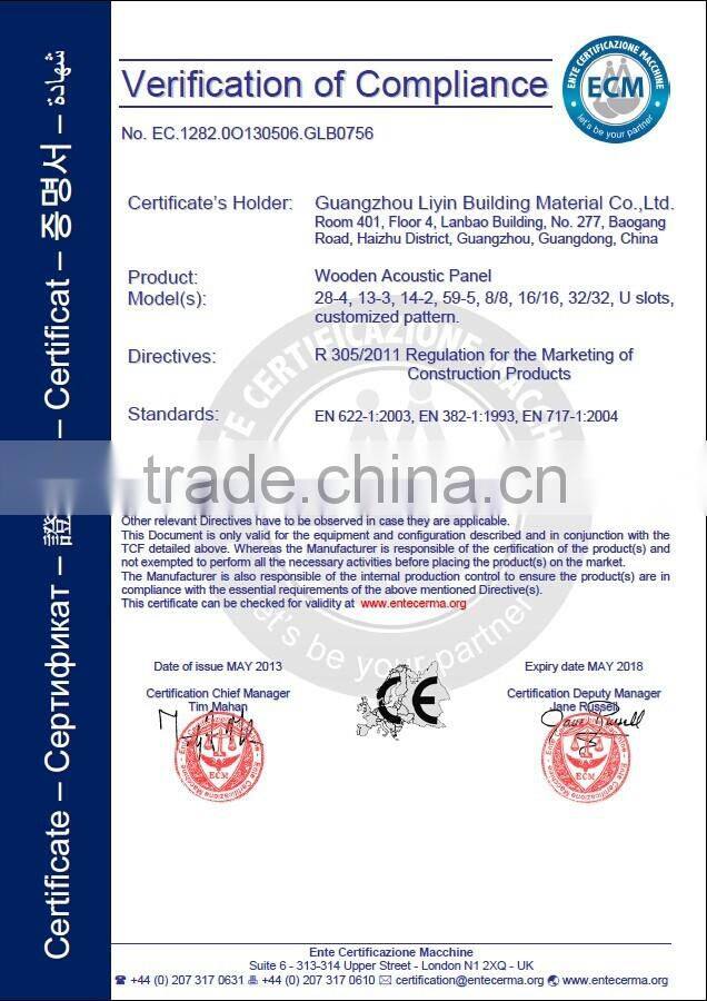 Enviromental Soundproofing Material Perforated Wood Acoustic Panel