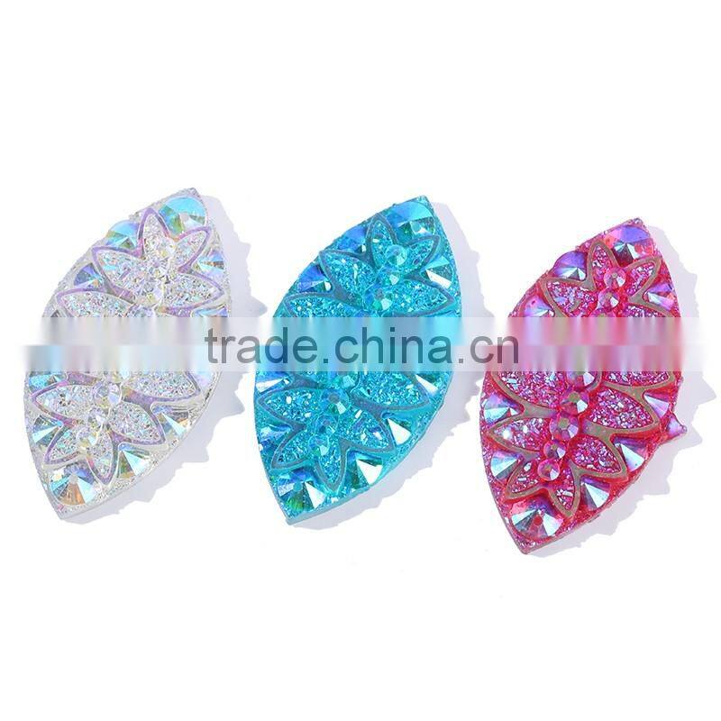 20*40mm resin sew on stone horse eyes shape mix color flatback rhinestone beads