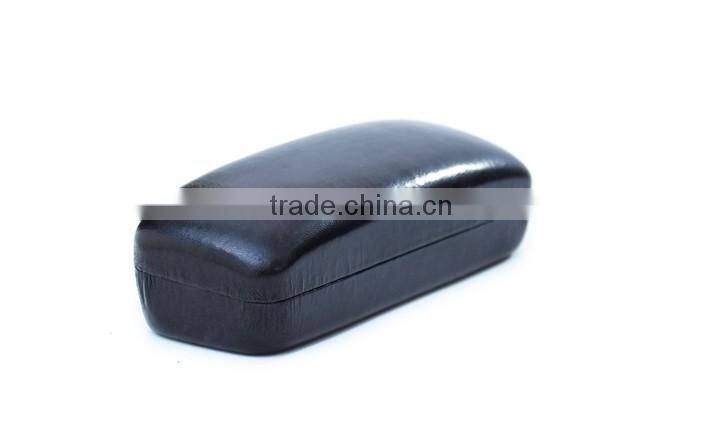 Big leather eyeglass case black aluminium glasses case