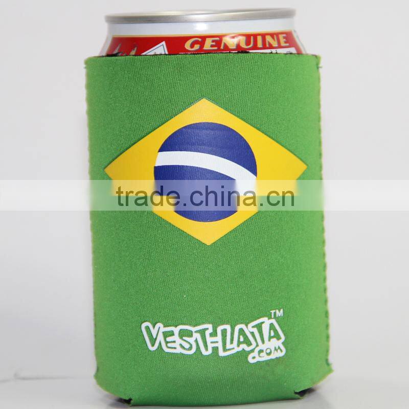3mm neoprene beer can cooler with bottom collapsible can coolie