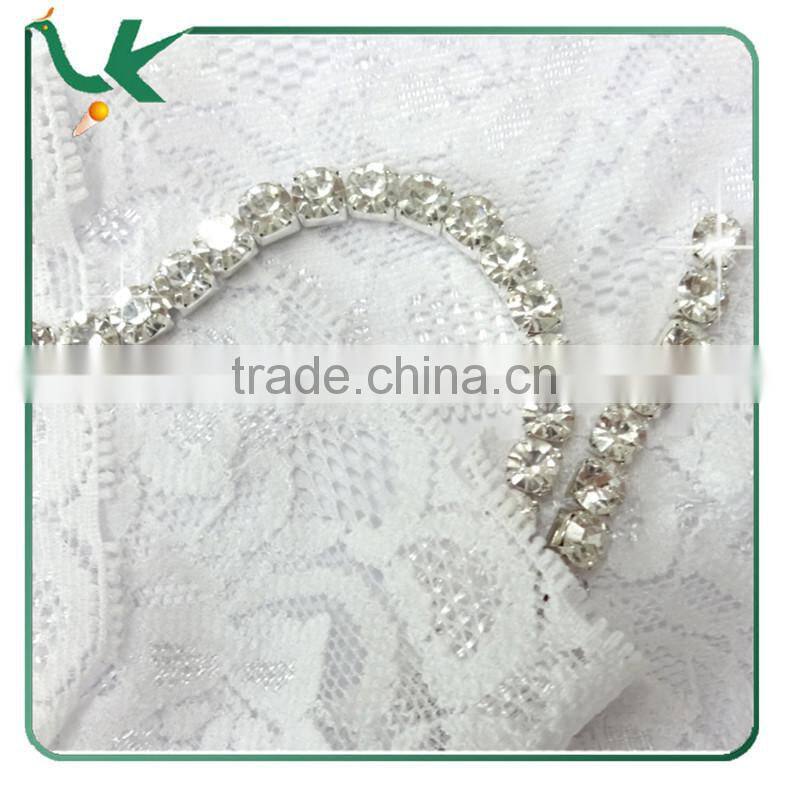 30 FEET 10 Yard SS6 2mm Clear Crystal Silver Plated Rhinestone Chain Trims Cup Chain Wedding Garments Decoration YSCHC1013