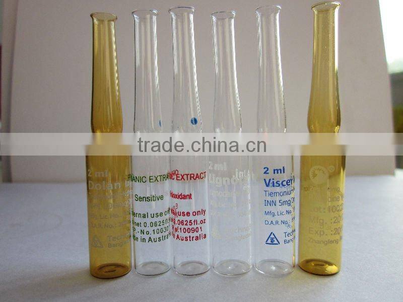 5ml pharmaceutical glass ampoule with printed logo