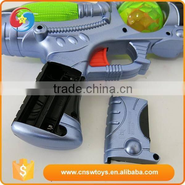 Plastic safe mini spark gun toys children b/o projective gun with light and music