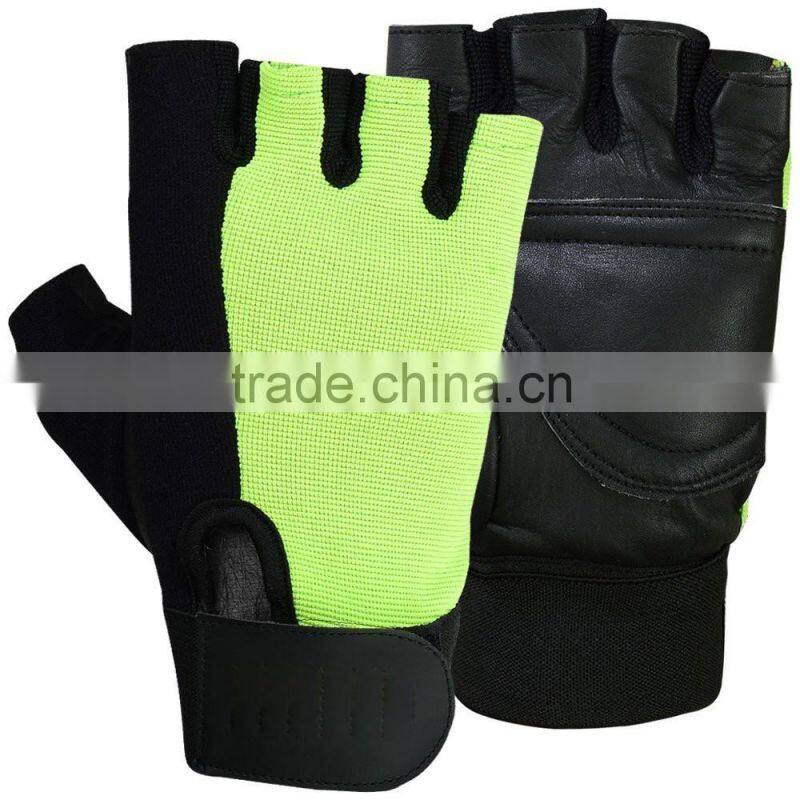 CLE gym bodybuilding gloves in black goat leather