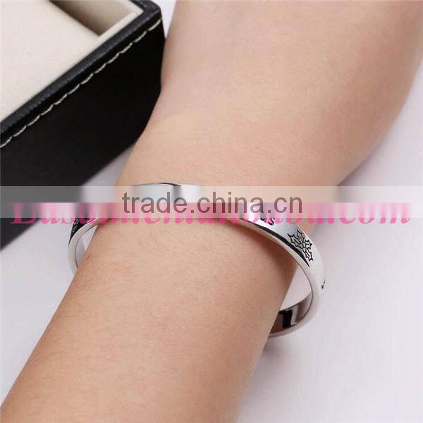 Vogue engraved metal christmas jewelry bracelet,silver plated christmas bracelet wholesale 2015