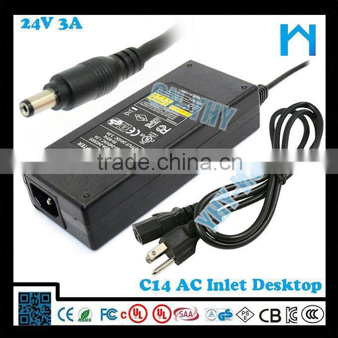 CE RoHS approved cctv 75w 24v 3a dc power supply