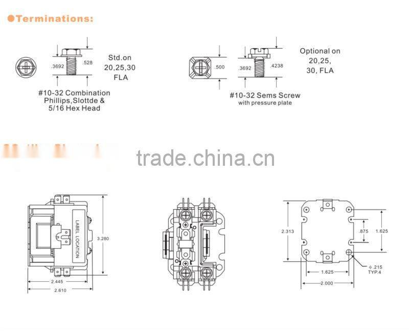 UL certificate 30 Amps contactor with 1 pole