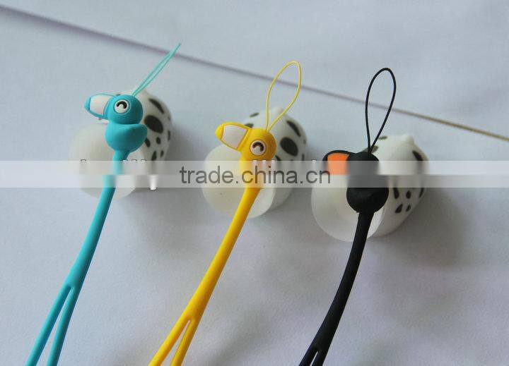 Fashion Big mouth Birds cartoon design Yellow color silicone cell phone straps manufacture