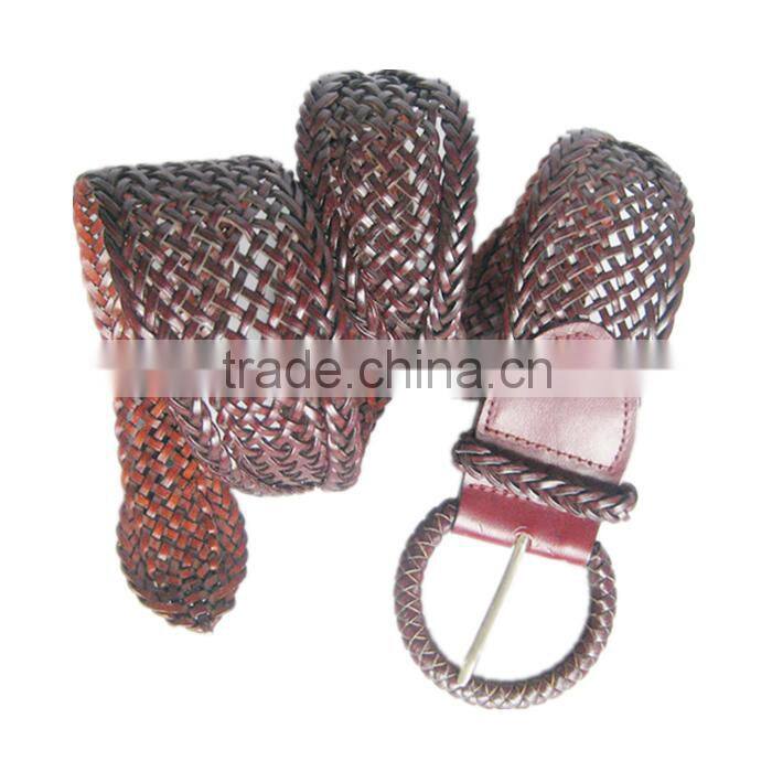PU Basket Weave Braided Wide Cinch Belt For Woman