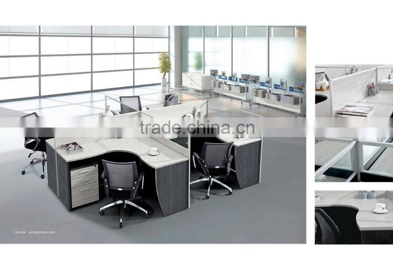 High quality cheap L shape office workstation,office workstation for 4 people