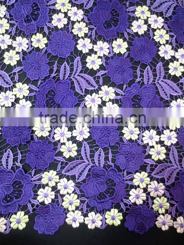 Multicolor High quality wedding water soluble lace fabric guipure lace fabric from Guangzhou china