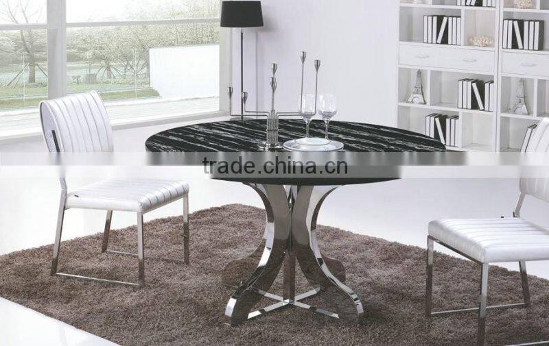 Marble Top Dining Table With Stainless Steel Frame A339#