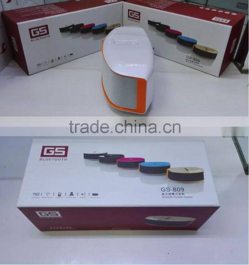 GS809 Portable Stereo Bass music TF card reader Bluetooth speaker for Mobile phone/Computer with coloured lamp